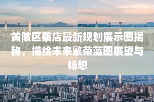 黄陂区蔡店最新规划展示图揭秘，描绘未来繁荣蓝图展望与畅想