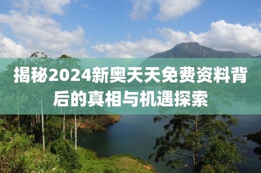 揭秘2024新奥天天免费资料背后的真相与机遇探索