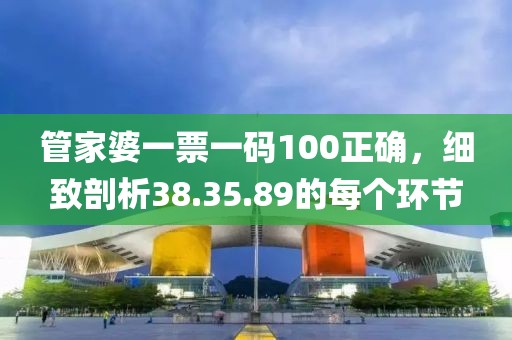 管家婆一票一码100正确，细致剖析38.35.89的每个环节