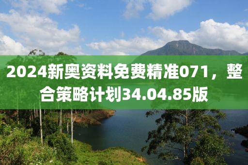 2024新奥资料免费精准071，整合策略计划34.04.85版