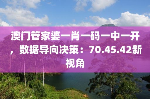 澳门管家婆一肖一码一中一开，数据导向决策：70.45.42新视角