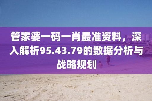管家婆一码一肖最准资料，深入解析95.43.79的数据分析与战略规划