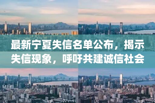 最新宁夏失信名单公布，揭示失信现象，呼吁共建诚信社会