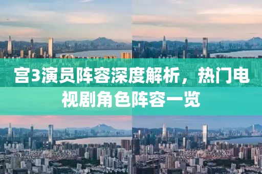 宫3演员阵容深度解析，热门电视剧角色阵容一览