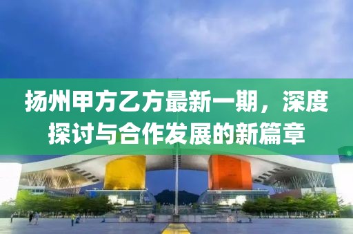 扬州甲方乙方最新一期，深度探讨与合作发展的新篇章