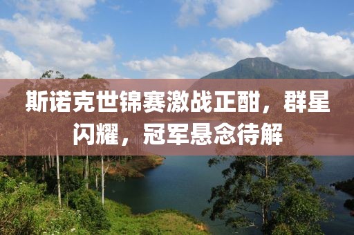 斯诺克世锦赛激战正酣，群星闪耀，冠军悬念待解