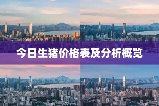 今日生猪价格表及分析概览
