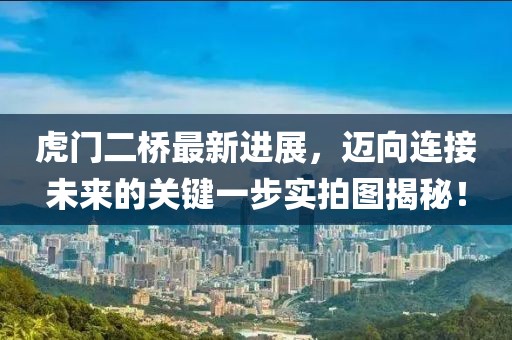 虎门二桥最新进展，迈向连接未来的关键一步实拍图揭秘！