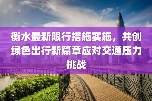 衡水最新限行措施实施，共创绿色出行新篇章应对交通压力挑战