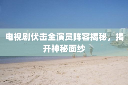 电视剧伏击全演员阵容揭秘，揭开神秘面纱