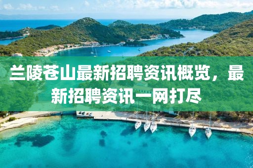 兰陵苍山最新招聘资讯概览，最新招聘资讯一网打尽