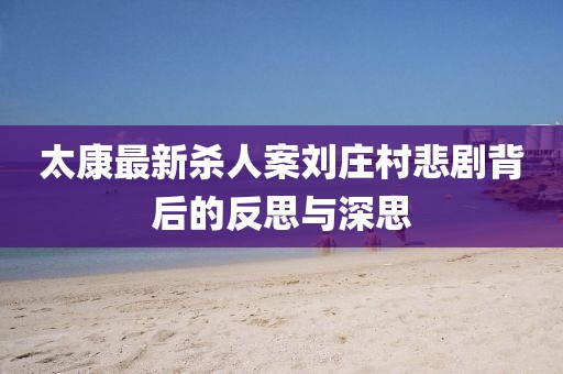 太康最新杀人案刘庄村悲剧背后的反思与深思