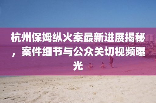 杭州保姆纵火案最新进展揭秘，案件细节与公众关切视频曝光