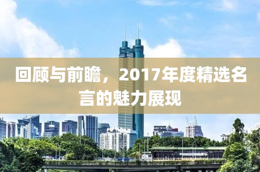 回顾与前瞻，2017年度精选名言的魅力展现